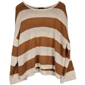 Vici Brown and Cream Striped Sweater